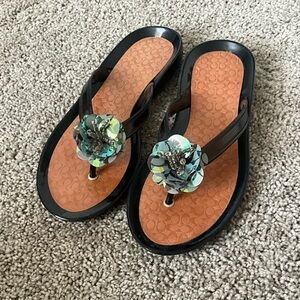 COACH Hali Transparent signature thong sandals Size 7